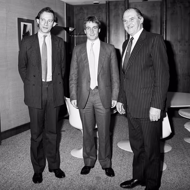Suriet 8: Lord PLUMB - EP President meets with guest at the European Parliament in Strasbourg in February 1987