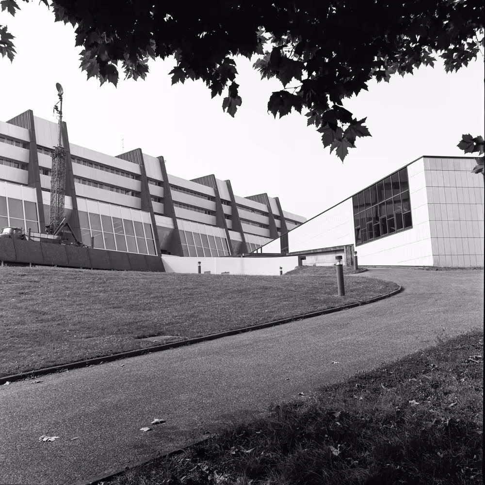 TV broadcast antenna set outside the EP in Strasbourg
