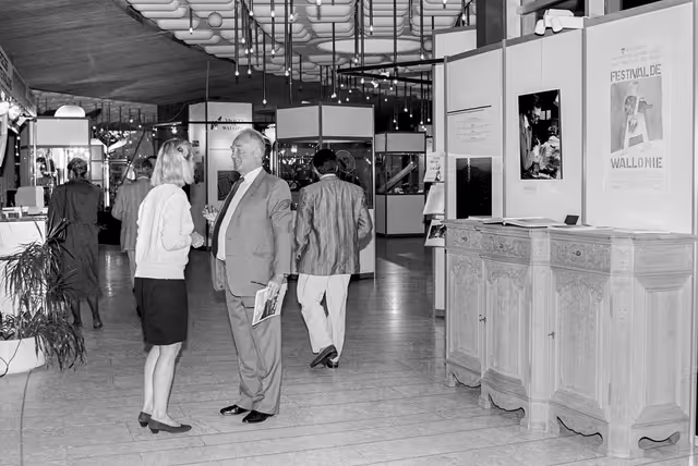 Fotografia 3: Exhibition Visages de Wallonie presents various flagship products of the Walloon economy - general view and cabinetmaking