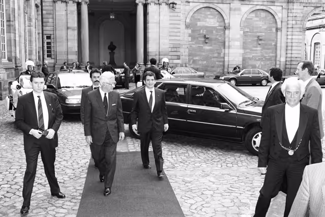 Foto 14: Official visit of Virgilio BARCO, President of Colombia, on the 4th of April 1990 in Strasbourg