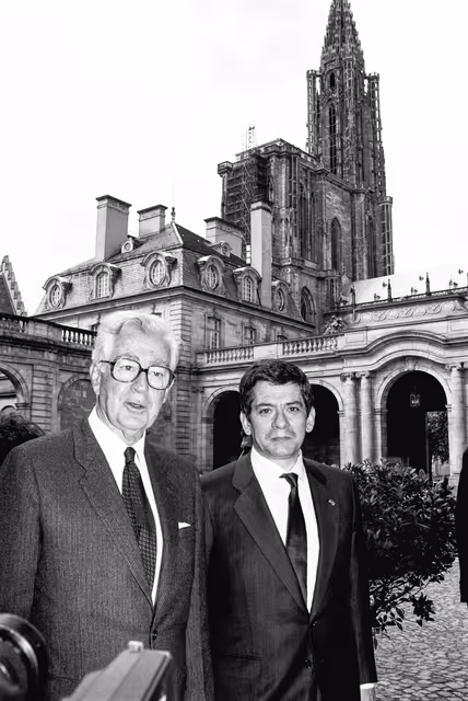 Foto 13: Official visit of Virgilio BARCO, President of Colombia, on the 4th of April 1990 in Strasbourg