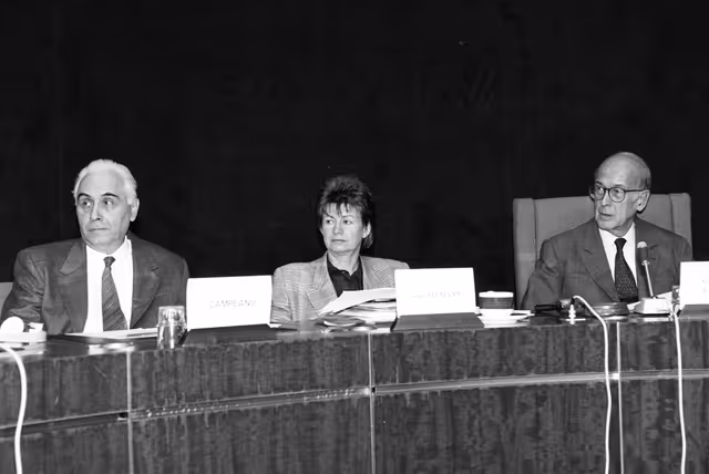 Meeting with Ramu CAMPEANU, the President of Romanian National Liberal Party in Strasbourg in September 1990.