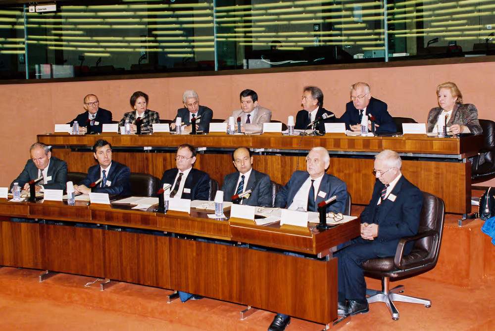 Meeting with the EP President at the EP in Strasbourg in October 1991