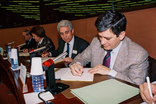 Foto 34: Meeting with the EP President at the EP in Strasbourg in October 1991