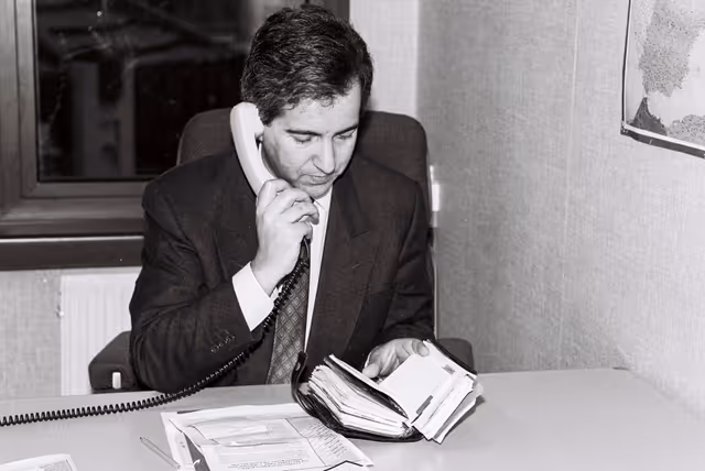 Photo 1: MEP Jose Manuel TORRES COUTO in his office in Strasbourg