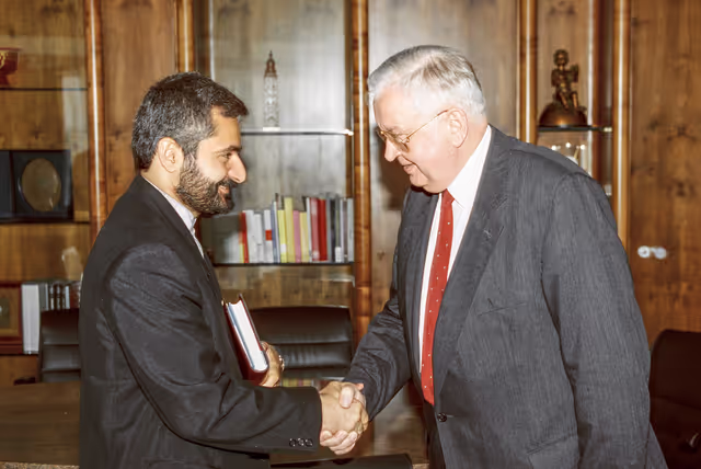 Nuotrauka 30: EP President, Egon KLEPSCH meets with a guest