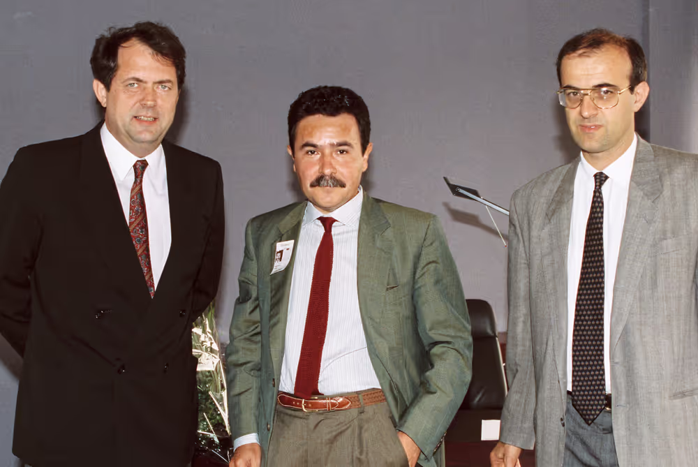 MEPs Jean-Louis BORLOO and Giulio FANTUZZI meet with a guest