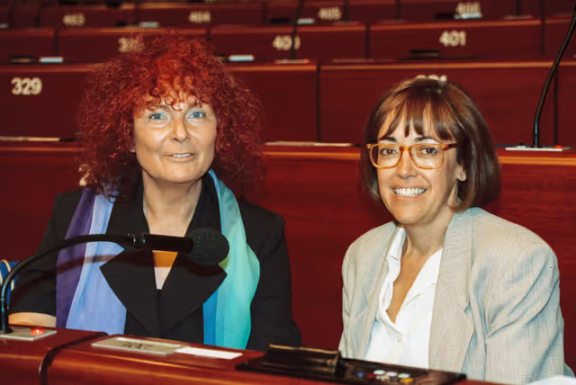 Nuotrauka 48: MEPs Christa RANDZIO-PLATH and Ludivina GARCIA ARIAS during the plenary session at the EP in Strasbourg