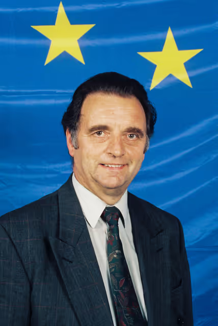 Fotografija 37: Portrait of British MEPs in front of the European flag at the EP in Strasbourg