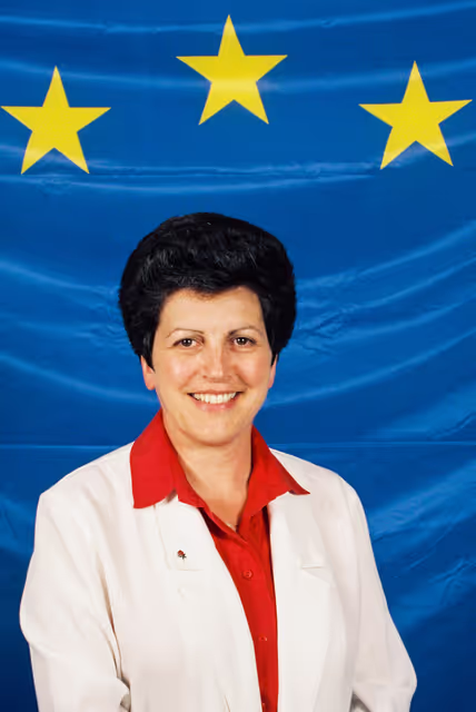 Fotografija 39: Portrait of British MEPs in front of the European flag at the EP in Strasbourg