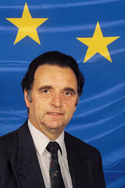 Fotografija 34: Portrait of British MEPs in front of the European flag at the EP in Strasbourg