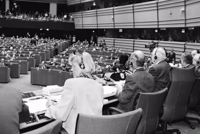 Foto 13: Plenary session in Brussels in September 1993. State of negotiations in GATT