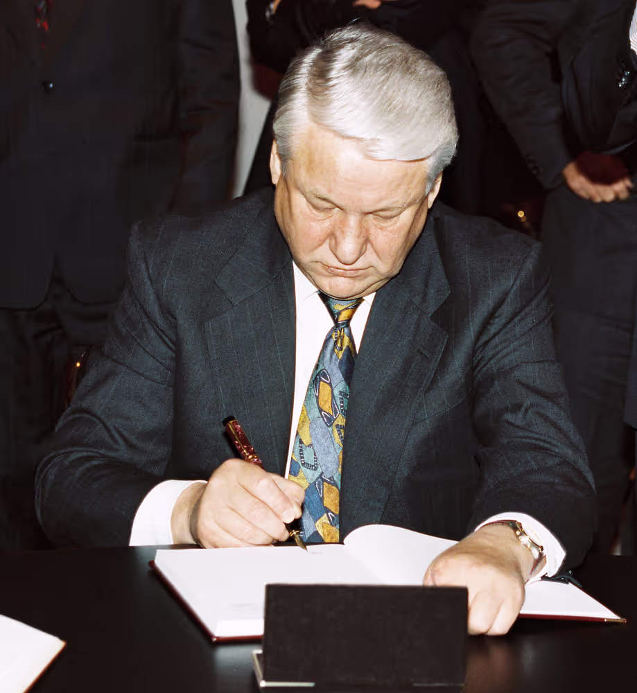 Russian President Boris YELTSIN makes a visit to the EP in Brusels