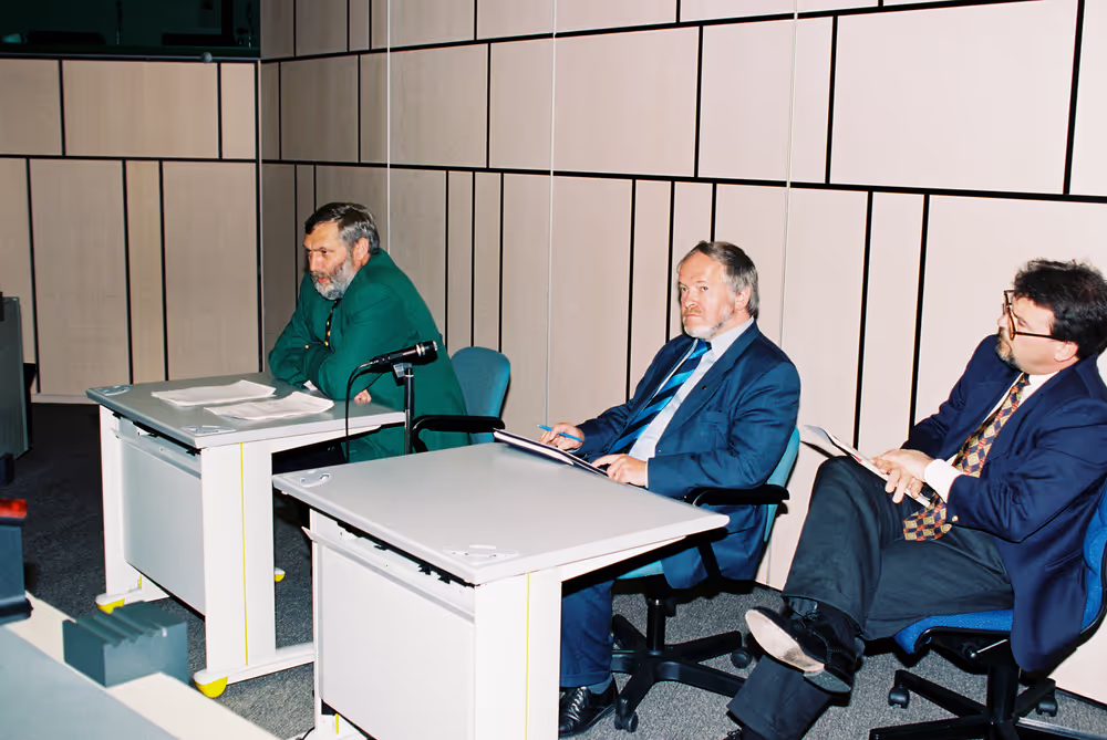 The Comissioner in charge of Agriculture with visitors in Strasbourg