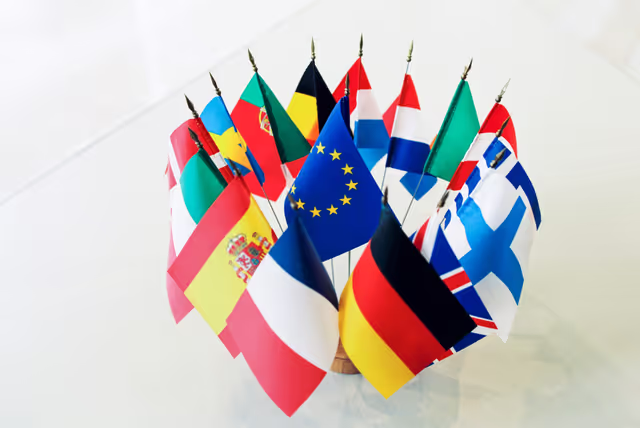 Suriet 2: European flag surrounded by the flags of the member countries