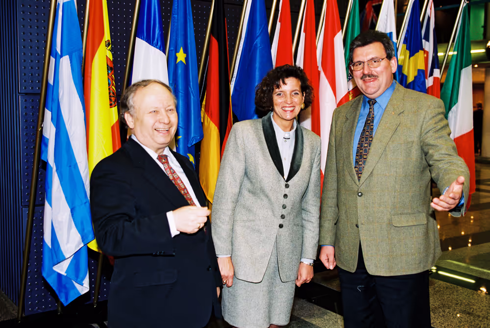 MEPs Otto BARDONG, Christa KLASS and Werner LANGEN together in Strasbourg