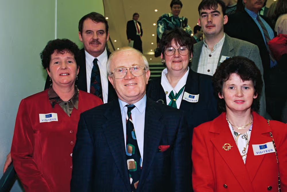 Irish MEPs with groups of visitors in Brussels