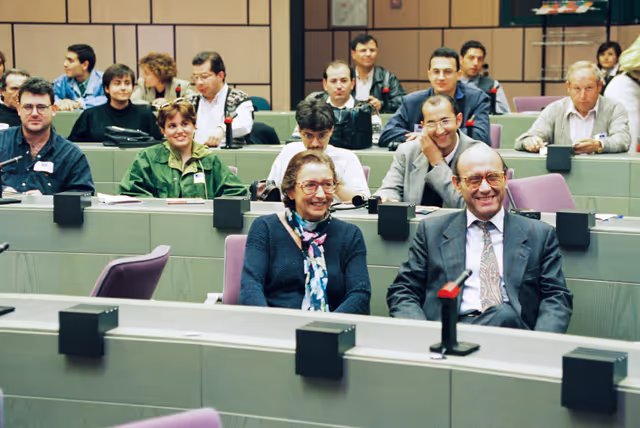 Fotografie 7: Spanish MEPs of the GUE-NGL group with visitors in Strasbourg