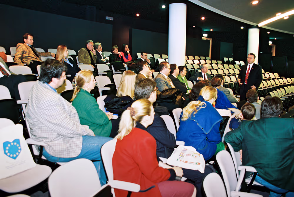 MEP Paul RUBIG with guests in the hemicycle in Brussels