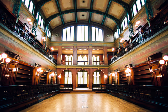 Foto 10: Illustration inside the renovated Solvay library in Brussels