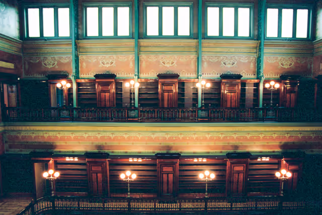 Foto 1: Illustration inside the renovated Solvay library in Brussels