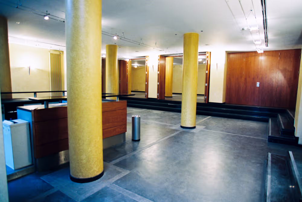 Illustration inside the renovated Solvay library in Brussels