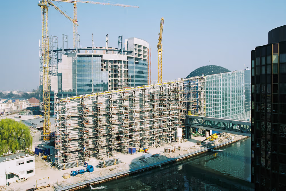 View on the construction site of the LOW building in Strasbourg
