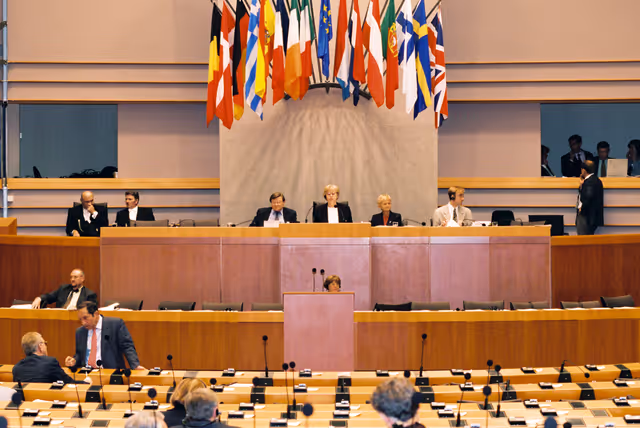 Fotografi 7: Plenary session at the European Parliament in Brussels chaired by Mep Magdalene HOFF