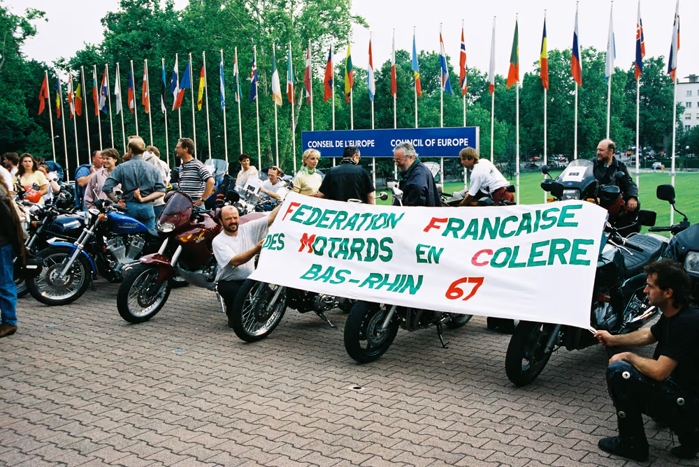 Start of a motorbike parade in Strasbourg