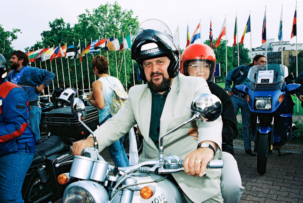 Start of a motorbike parade in Strasbourg