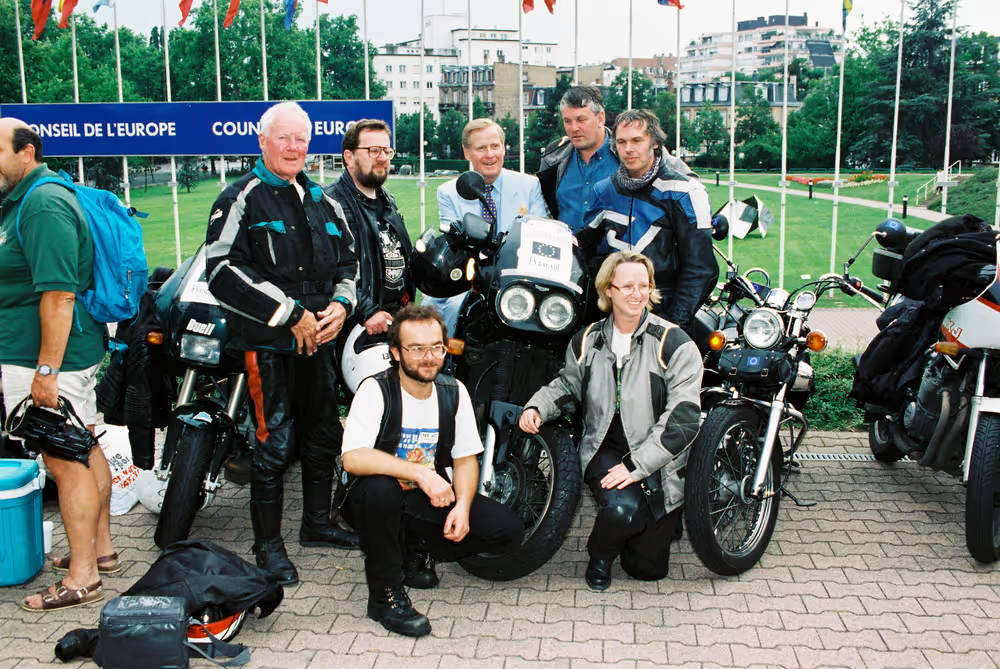 Start of a motorbike parade in Strasbourg