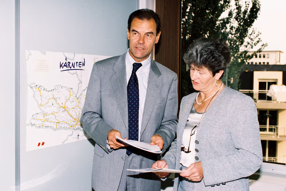 MEPs Hubert PIRKER and Agnes SCHIERHUBER at work in Strasbourg