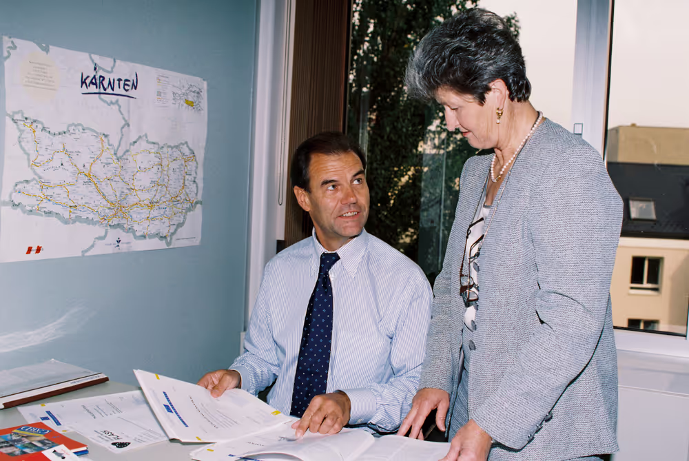 MEPs Hubert PIRKER and Agnes SCHIERHUBER at work in Strasbourg