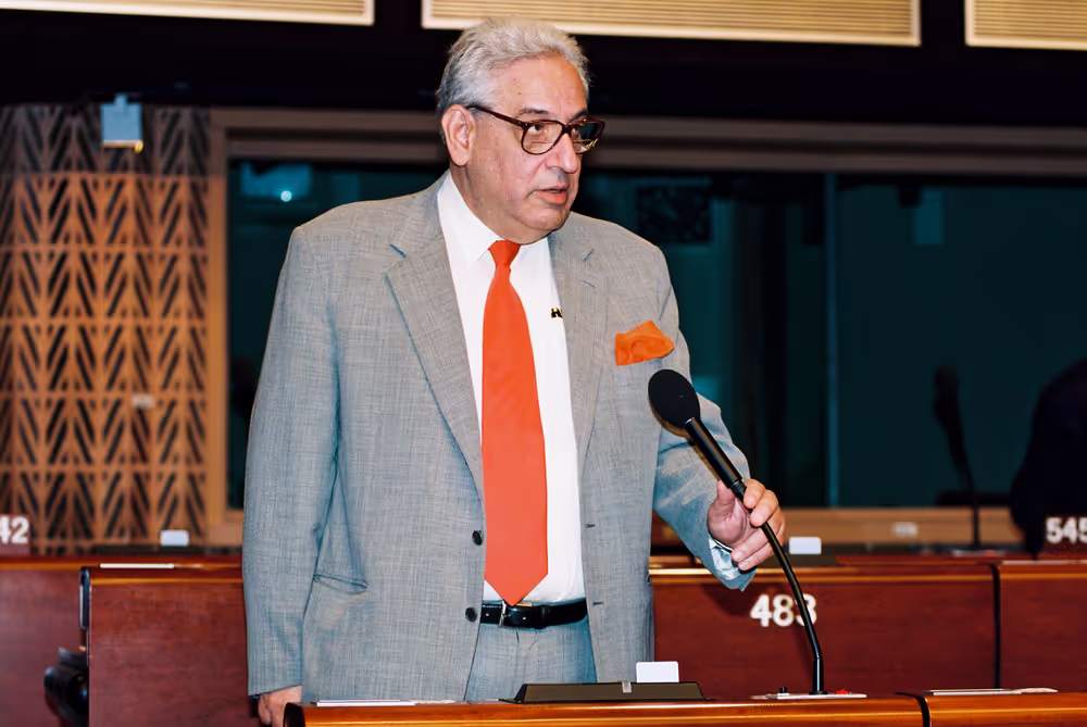 Portrait of MEP Dimitris TSATSOS in Strasbourg