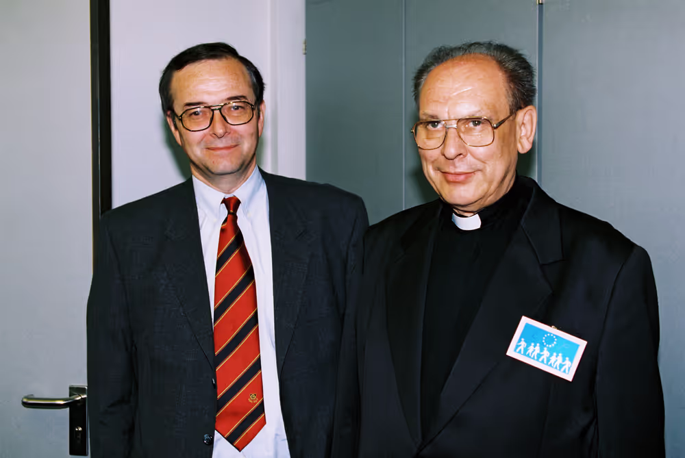 MEP Herbert BOSCH meets with a priester in his office in Brussels