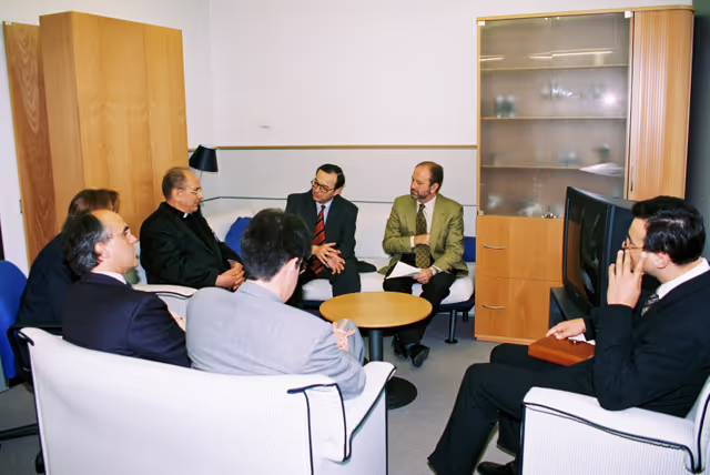 Photo 5: MEP Herbert BOSCH meets with a priester in his office in Brussels