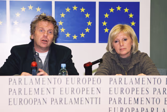Billede 12: Press Conference with Daniel COHN BENDIT and Anne ANDRE-LEONARD at the EP in Strasbourg