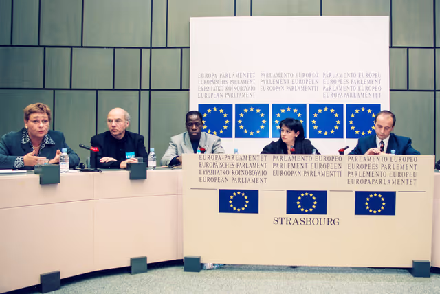 Billede 1: Press conference at the EP in Strasbourg