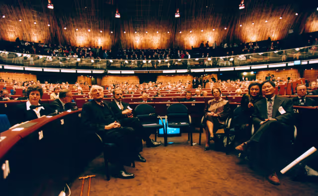 The 1998 Sakharov Prize is awarded to Ibrahim Rugova during a ceremony marking the 10th anniversary of the Sakharov Prize