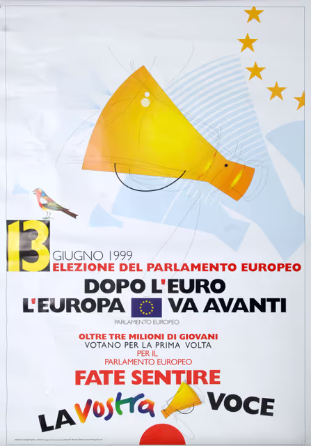 Suriet 17: Information poster for the 1999 European Parliament Elections.
