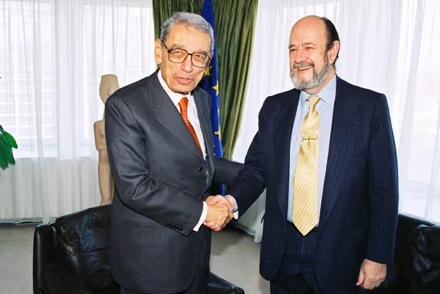 Fotografi 1: EP President meets with Boutros BOUTROS-GHALI, Secretary General of La Francophonie, in Strasbourg