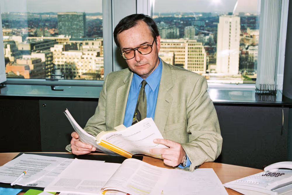 Portrait of MEP Herbert BOSCH in his office in Brussels