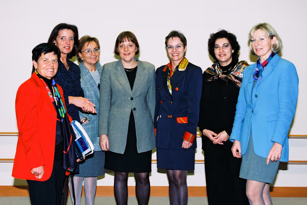German CDU Secretary General Angela MERKEL meets with CDU MEPs in Brussels