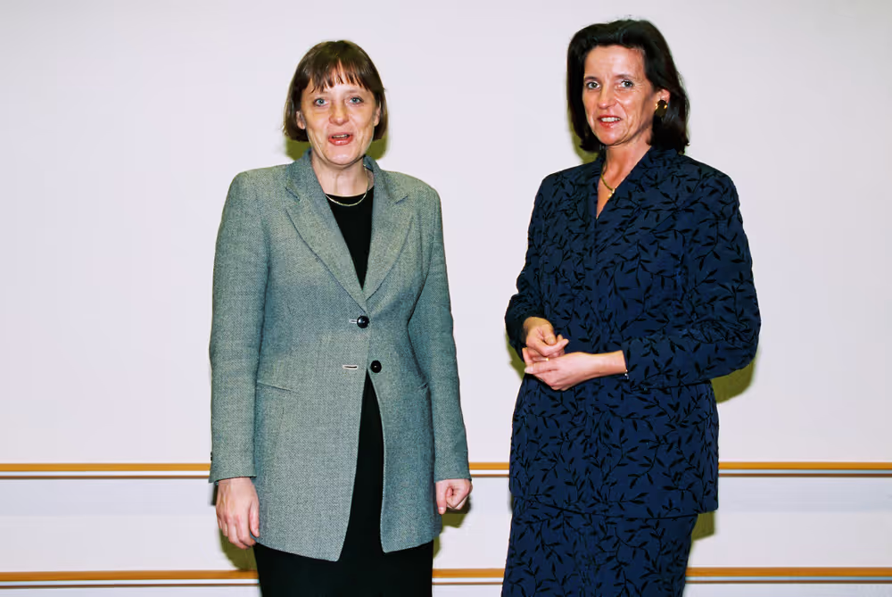 German CDU Secretary General Angela MERKEL meets with CDU MEPs in Brussels