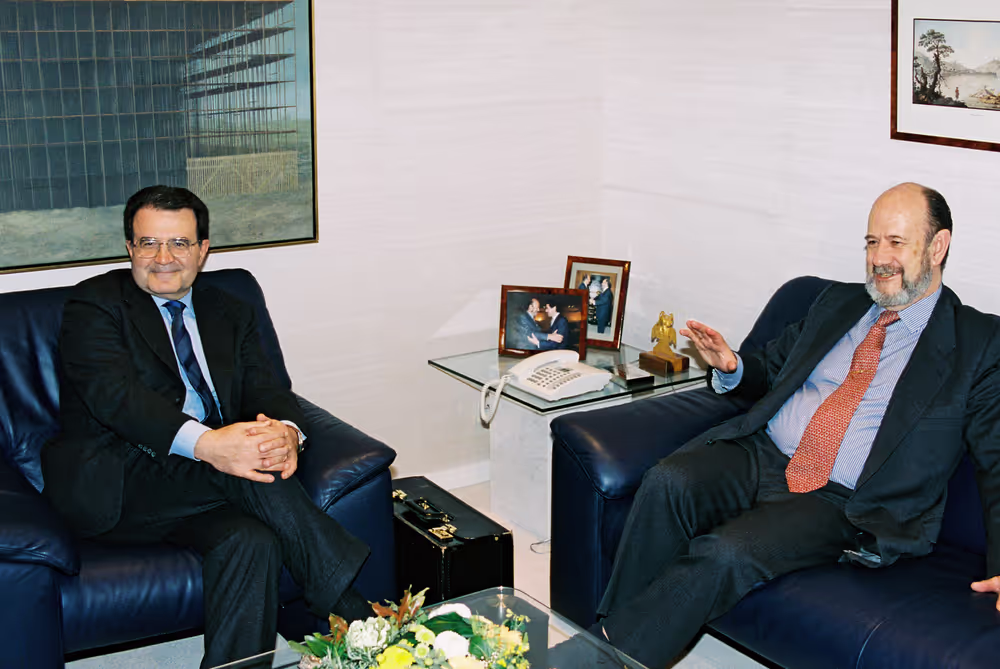 EP President meets with the new EC would-be President Romano PRODI in Brussels