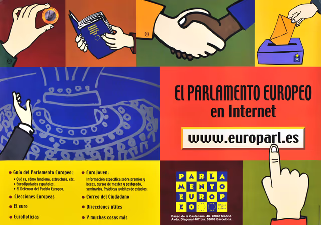 Suriet 21: Information poster for the 1999 European Parliament Elections.
