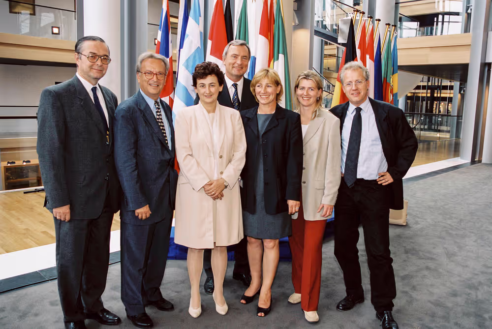 Group of MEPs in the European Parliament in Strasbourg