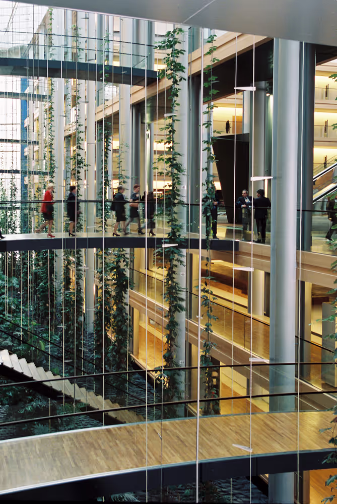 Inside view of the EP building in Strasbourg in 1999.