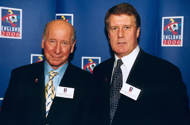 Φωτογραφία 24: Former UK soccer stars at the EP in Strasbourg to promote the 2006 FIFA World Cup.
