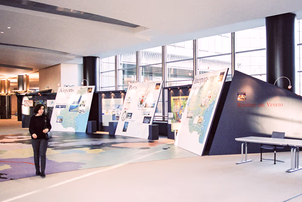 Exhibition on the passerelle between PHS and ASP buildings